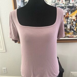 Women's Square Neck Ribbed Top